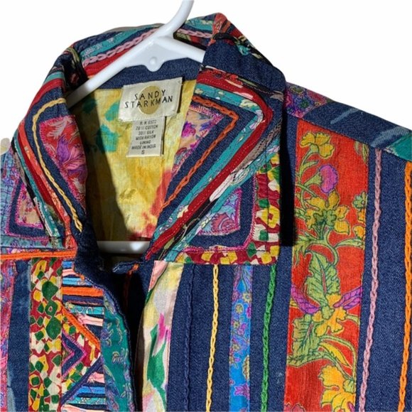 Sandy Starkman Vintage Denim Patchwork Jacket - Picture 2 of 10